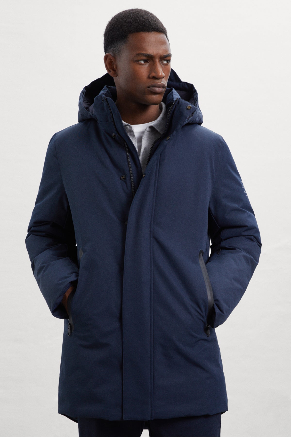 Parka Chaqueta Siksilk Azul Azul Marino Parka Pelo Y Capucha