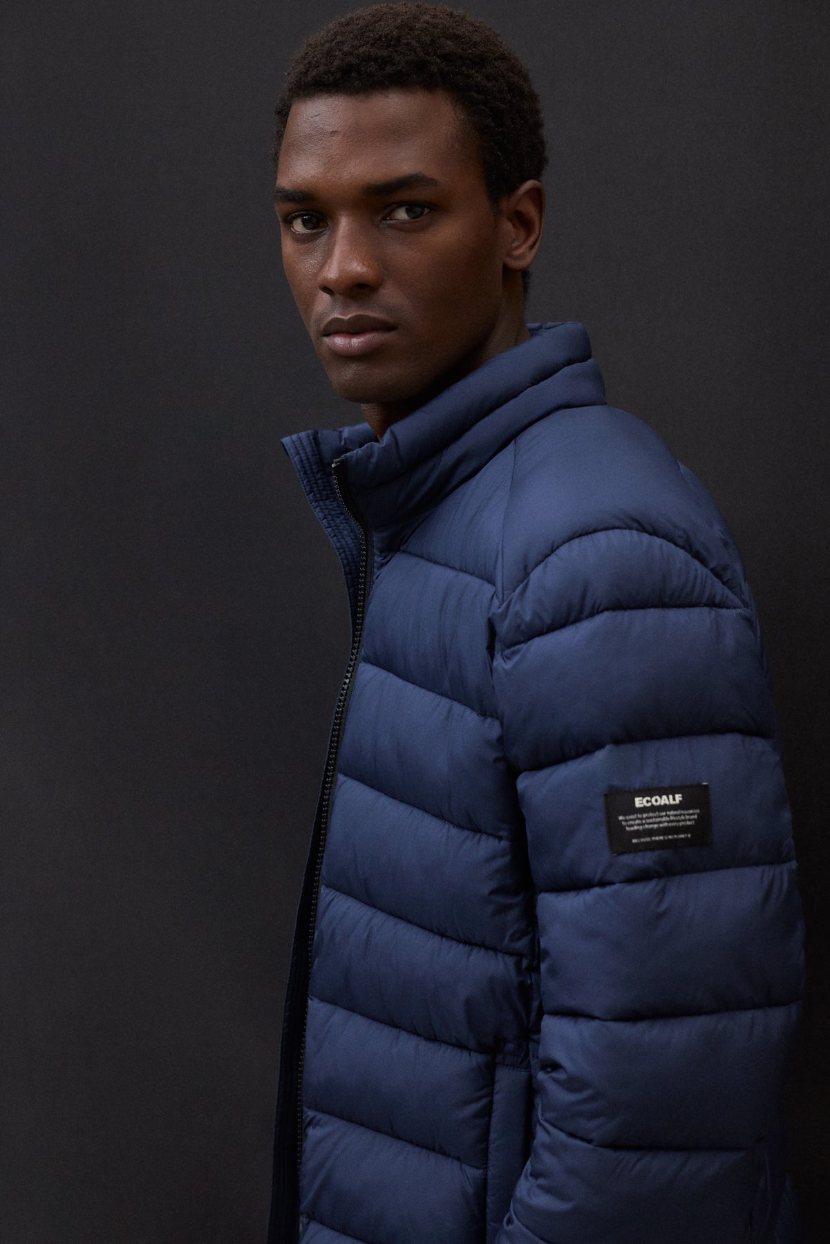 NAVY BLUE BERET JACKET FOR MEN ECOALF - Main Image