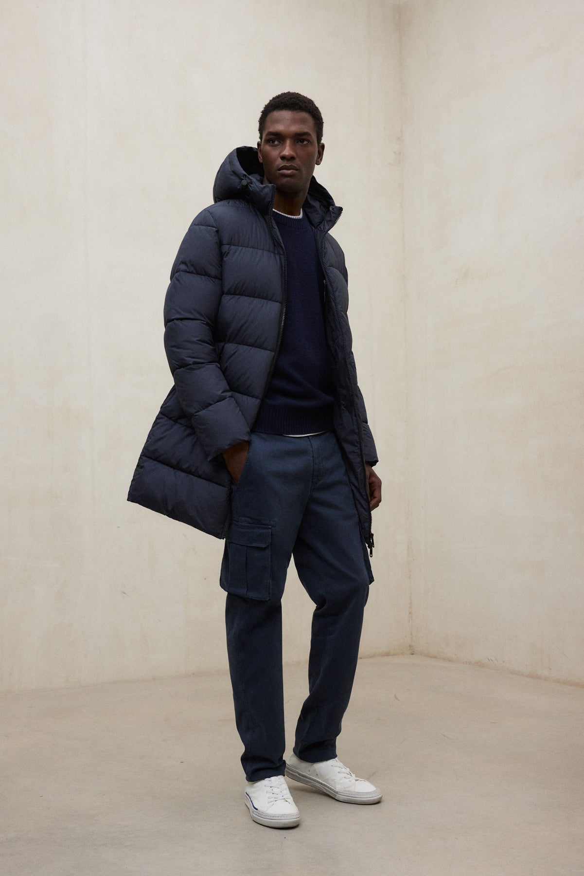 MANTEAU VINTAGE BLEU MARINE POUR HOMME ECOALF