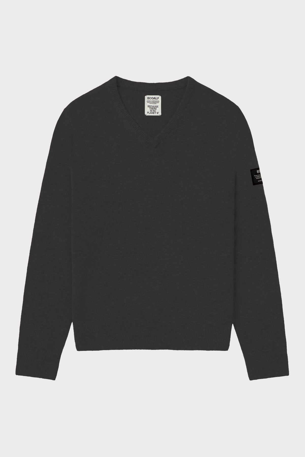 DARK GREY VALLE SWEATER WITH LABEL
