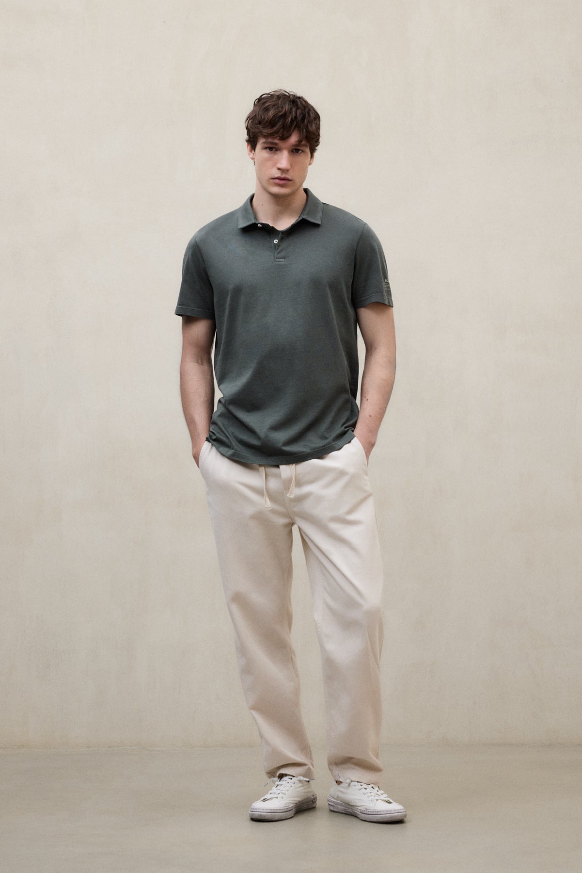 THEO DARK GREEN KNIT POLO SHIRT FOR MEN | ECOALF