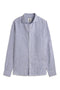 CHEMISE ALFREDO EN LIN À RAYURES BLEU MARINE