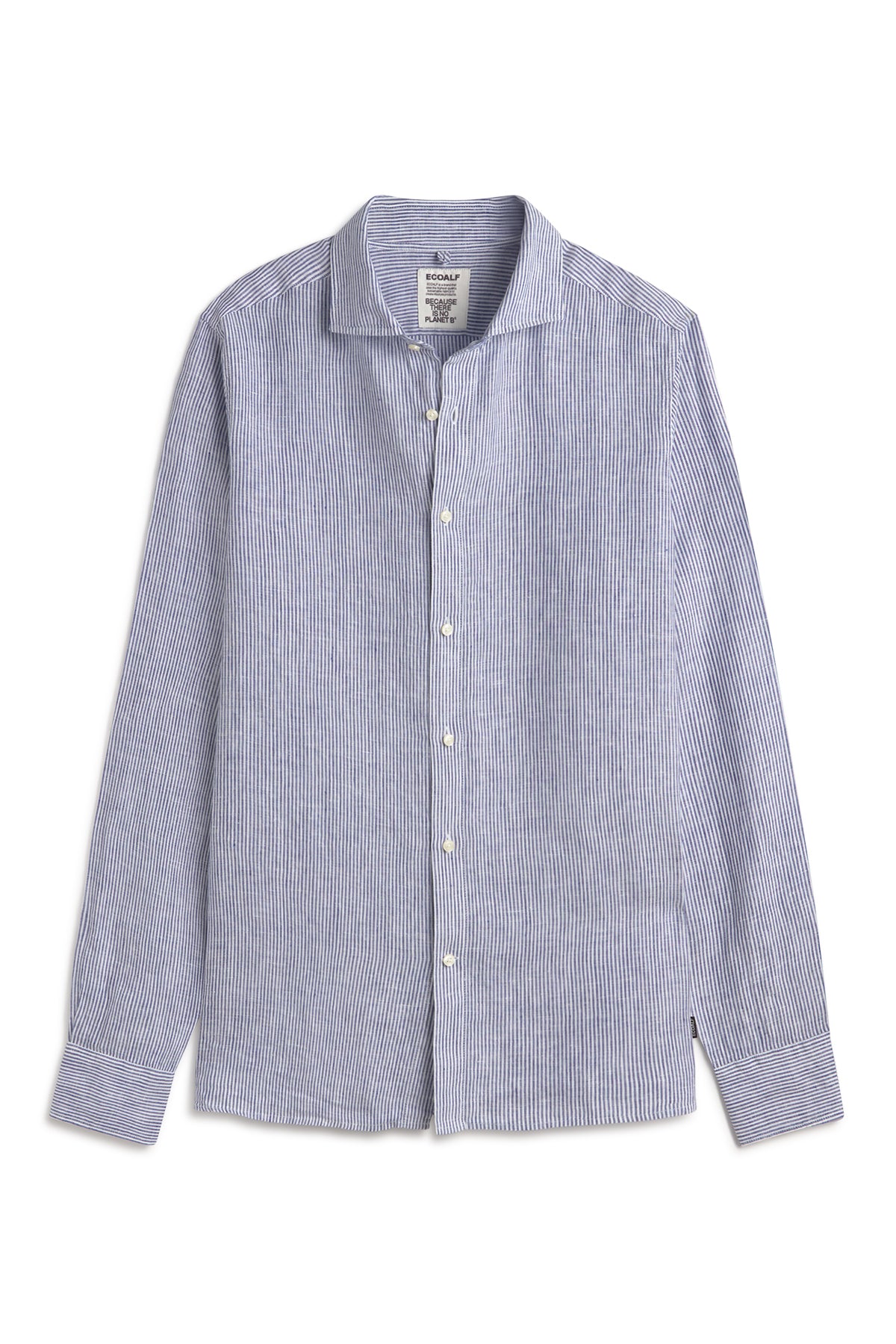 CHEMISE ALFREDO EN LIN À RAYURES BLEU MARINE