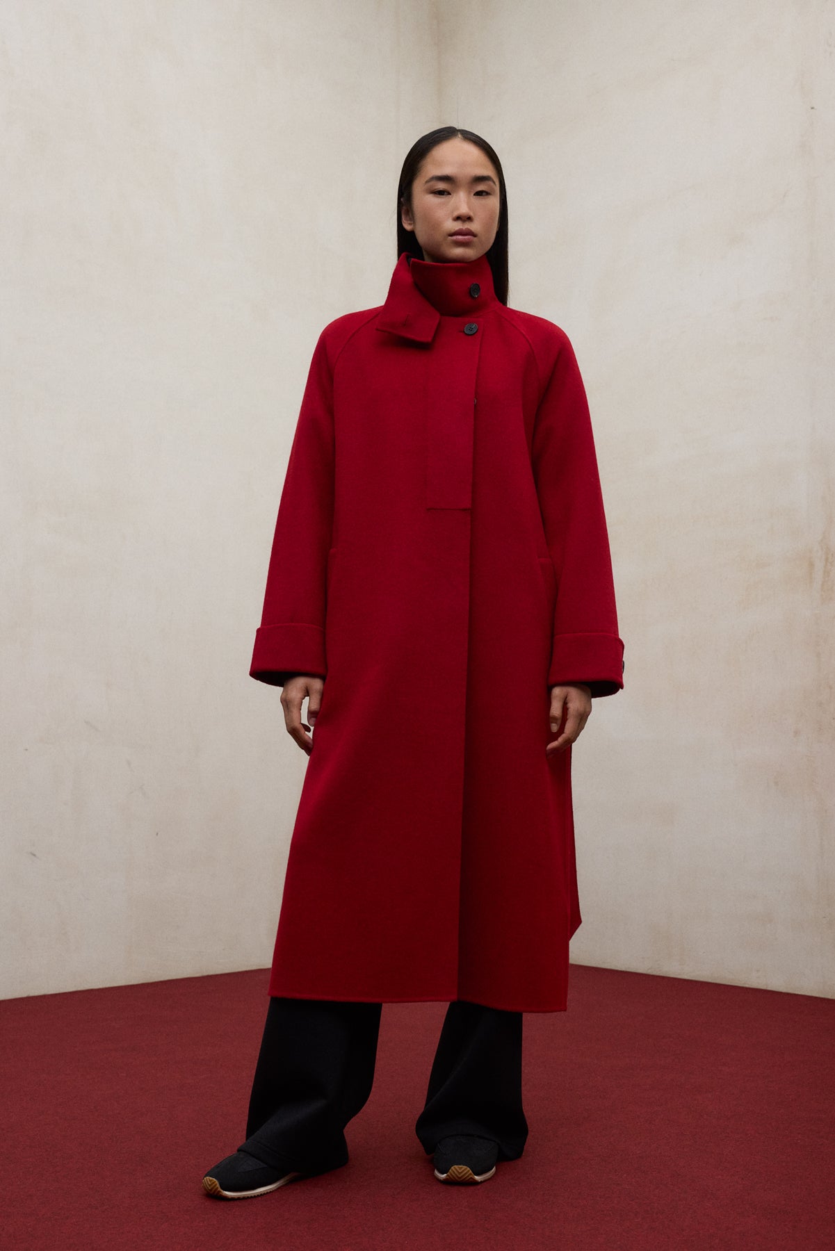 RED LORA COAT FOR WOMEN | ECOALF