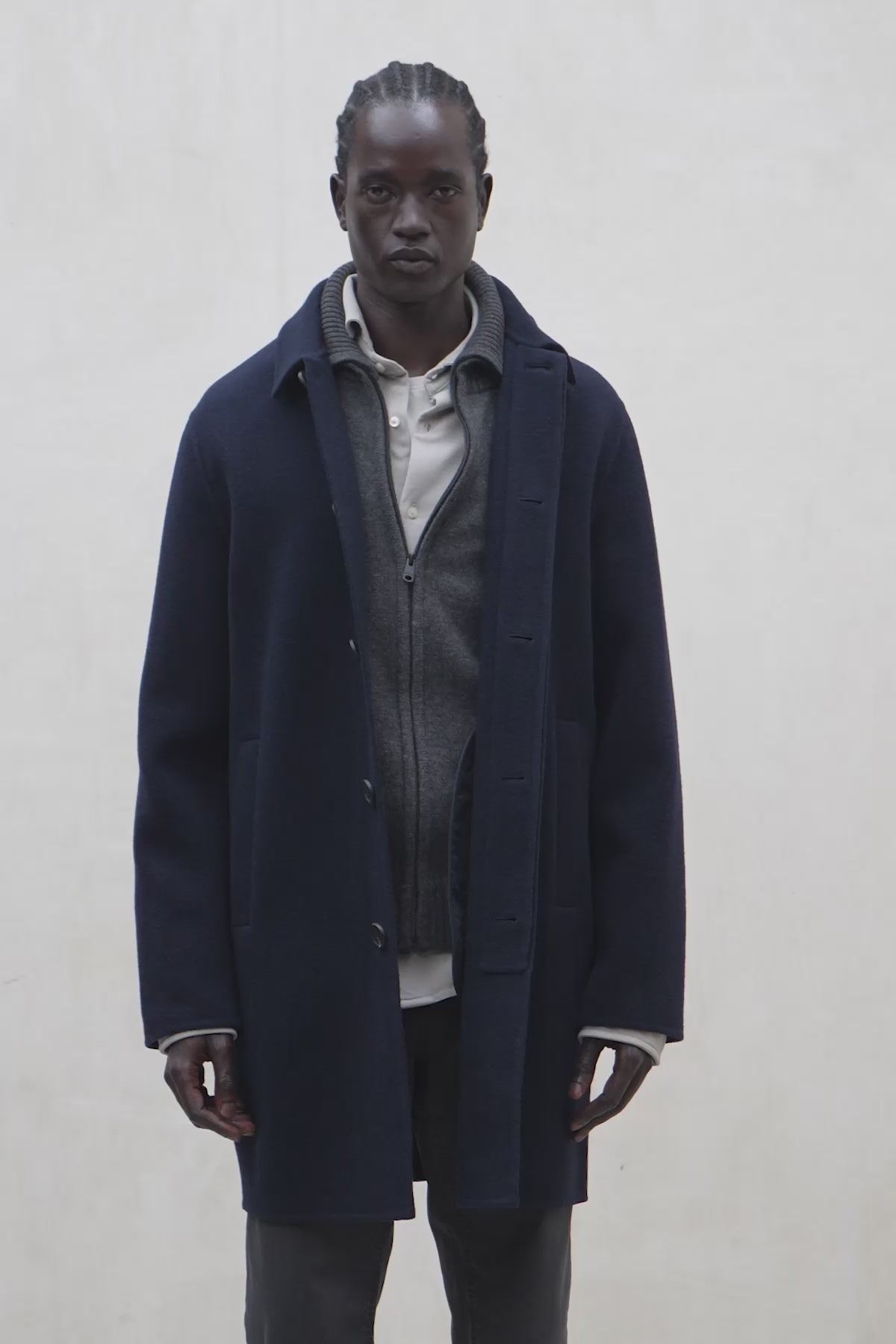 NAVY BLUE CRONOS COAT FOR MEN | ECOALF
