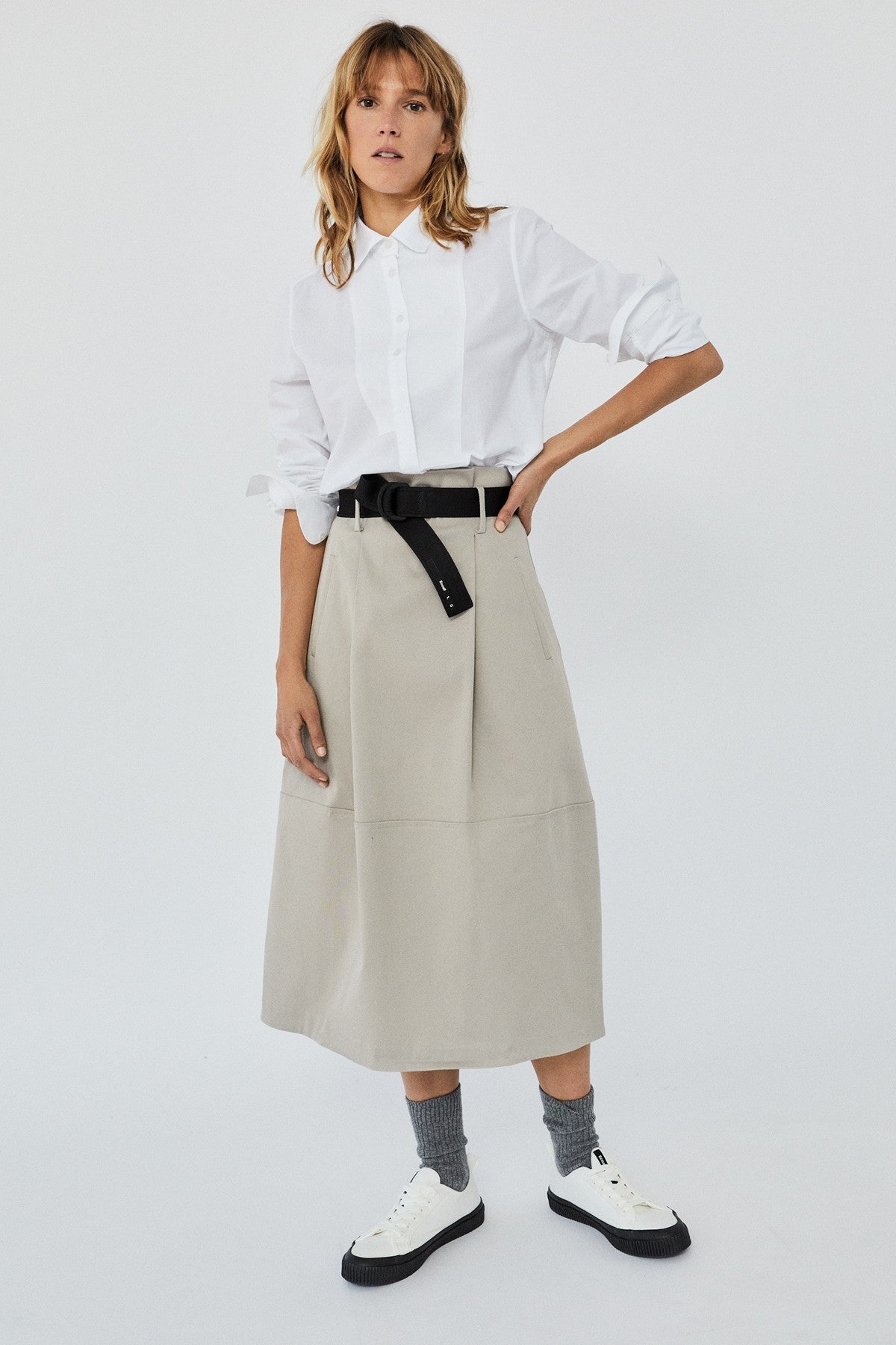 Belt beige skirt sale