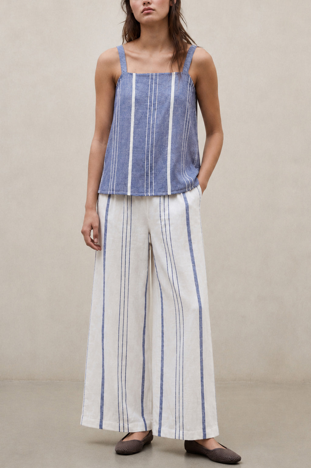 MOSSI STRIPED TROUSERS WHITE