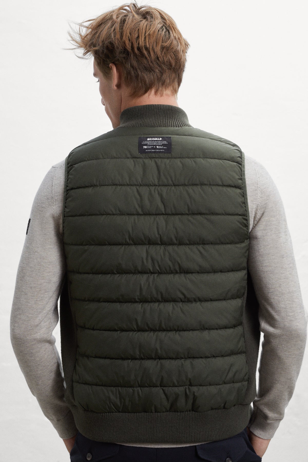 GREEN TRIM KNITTED VEST 