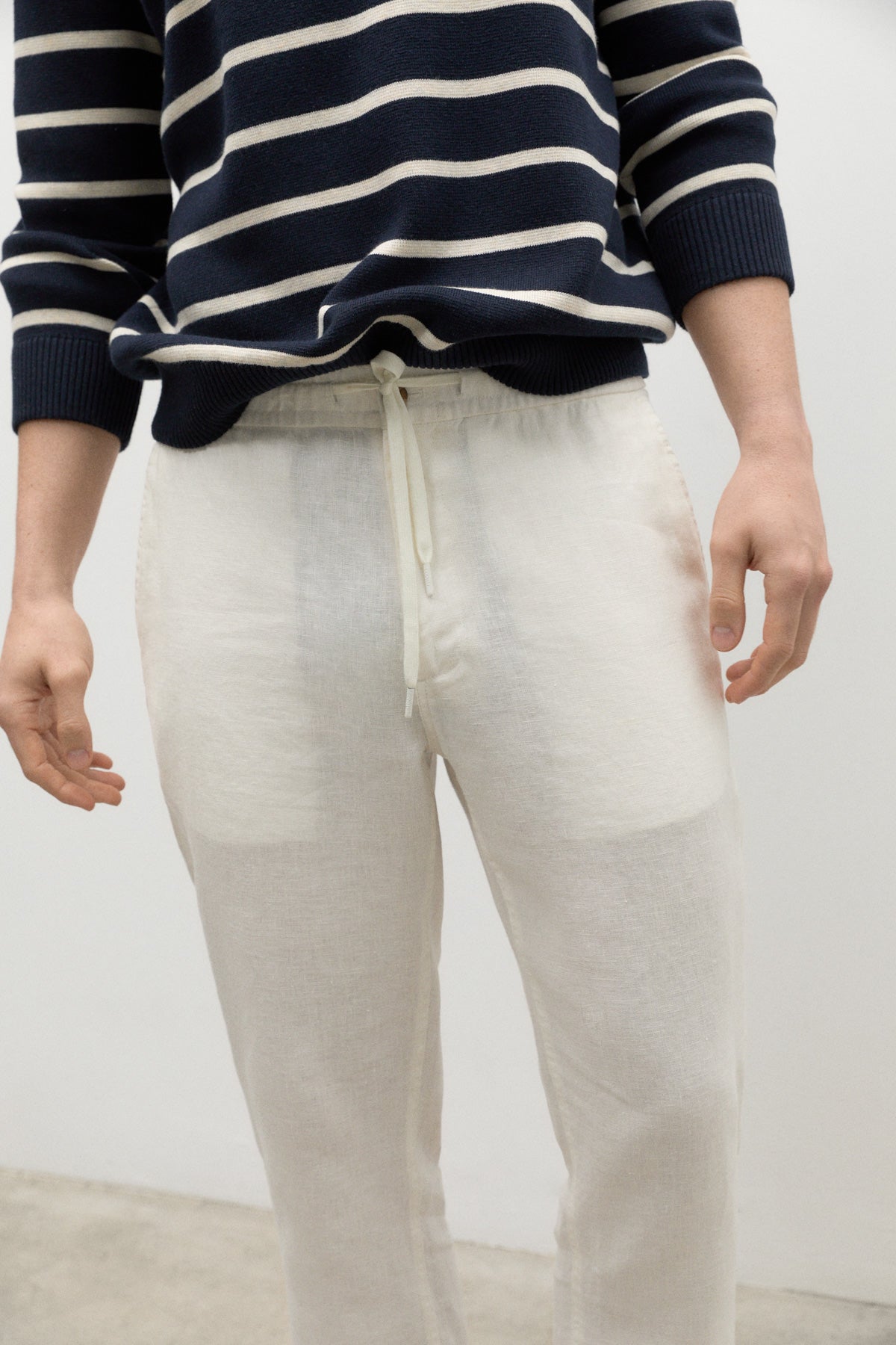 ETHICA LINEN TROUSERS WHITE
