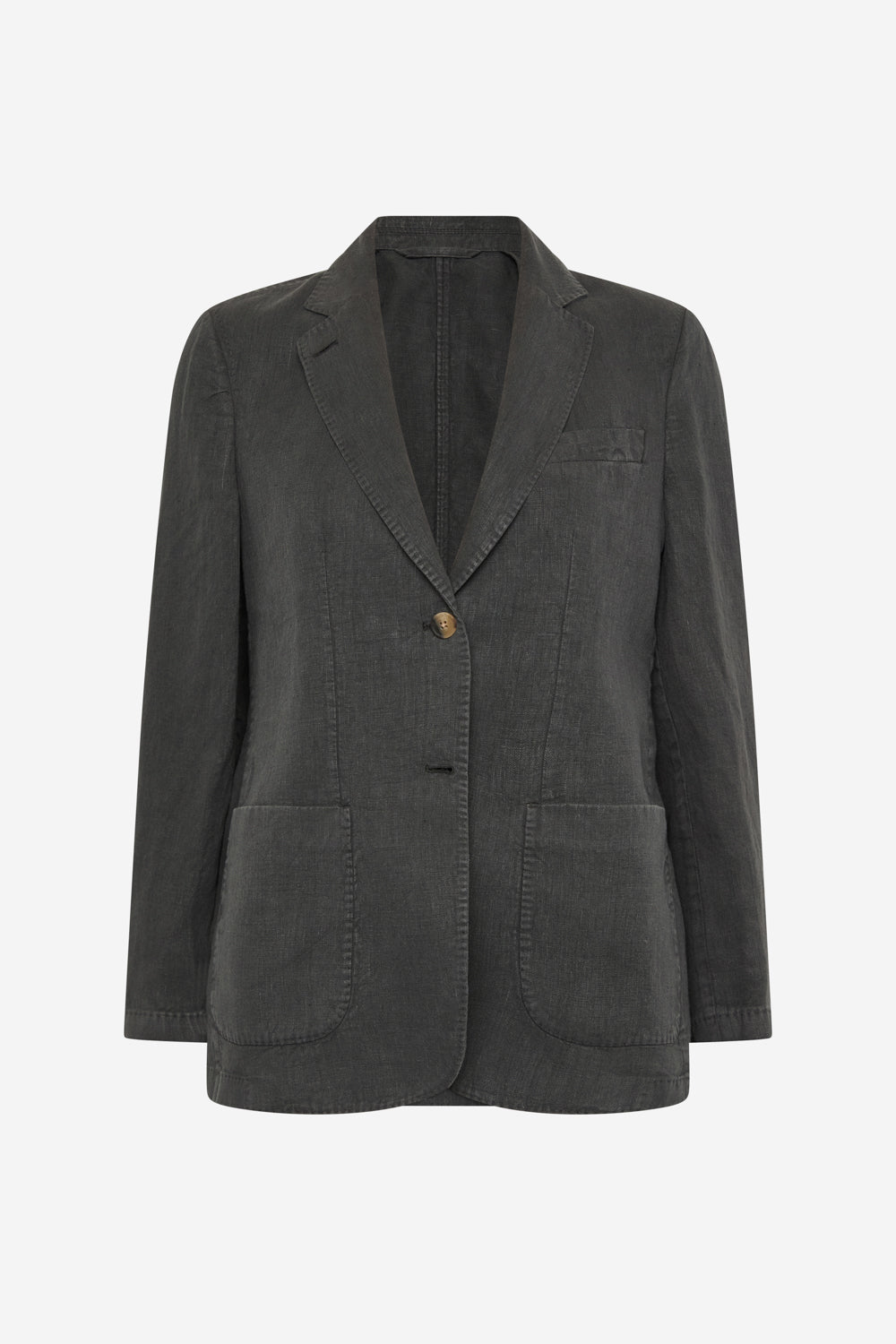 BLAZER HOJA GRIS FONCÉ EN CHANVRE