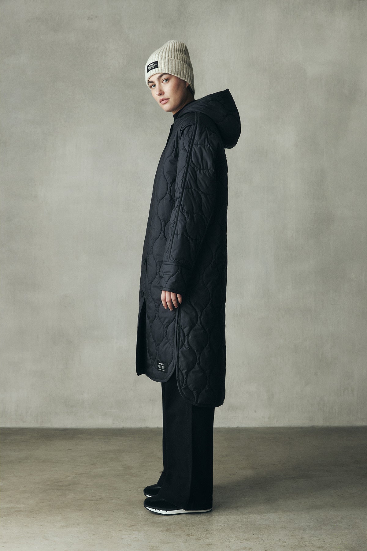 DARK GREY LEZNA COAT WITH HOOD