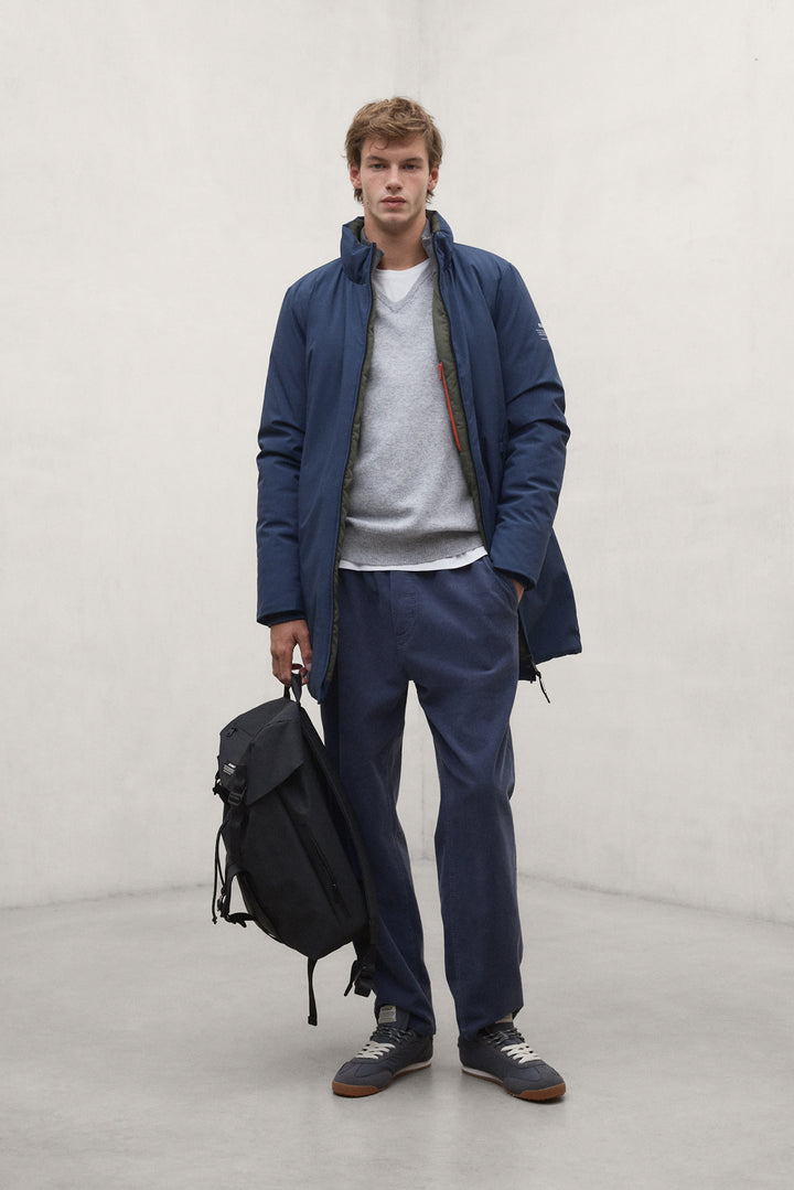 CHAQUETA LARGA GRAYS AZUL