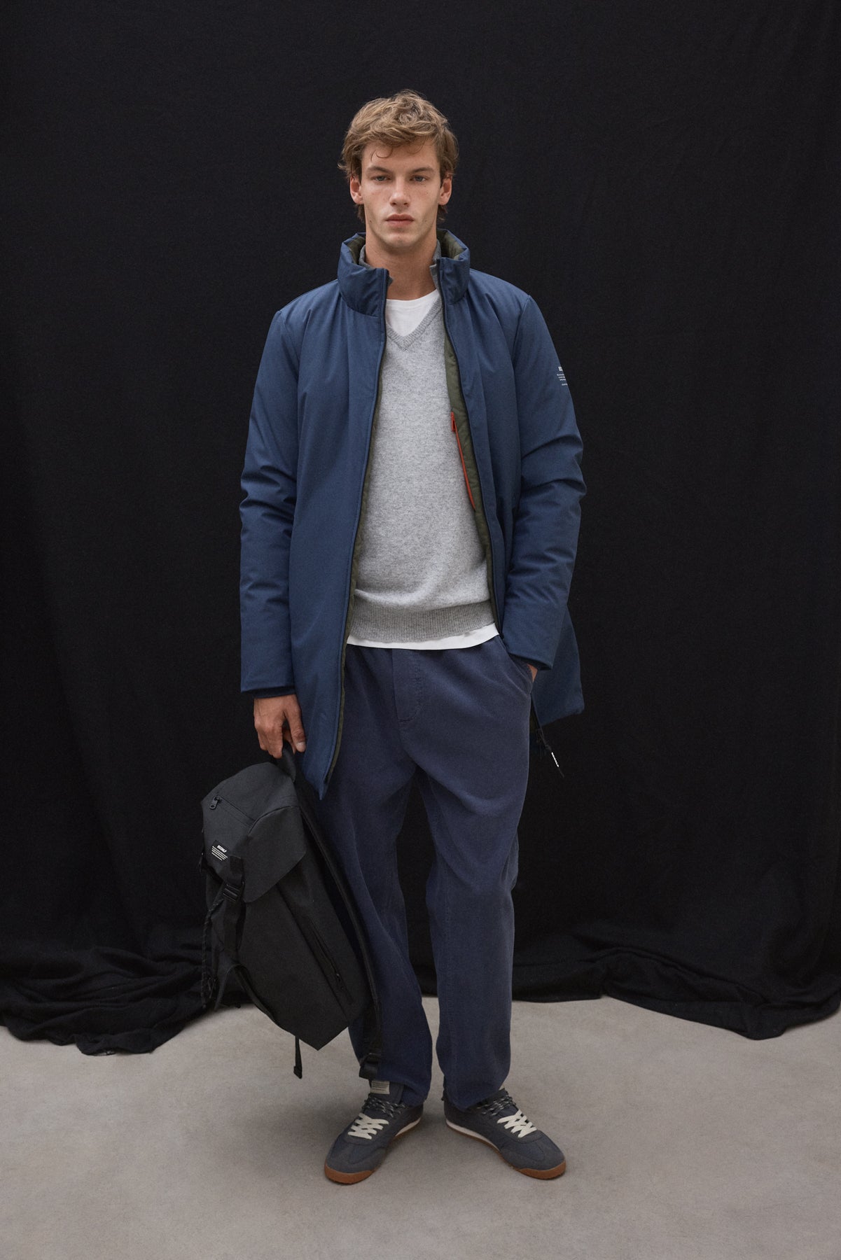 LANGER GRAYS BLAUER ANORAK