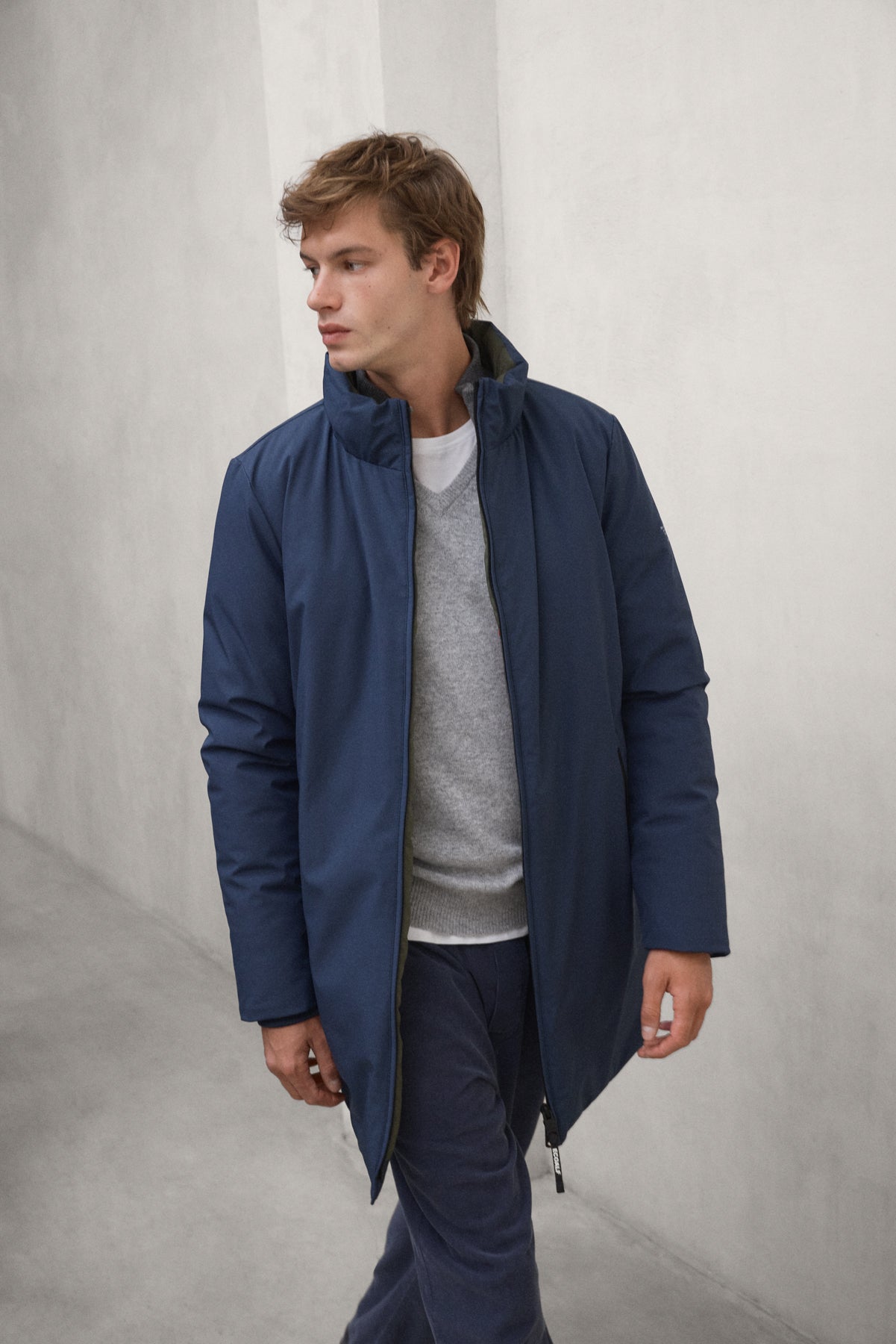 LANGER GRAYS BLAUER ANORAK