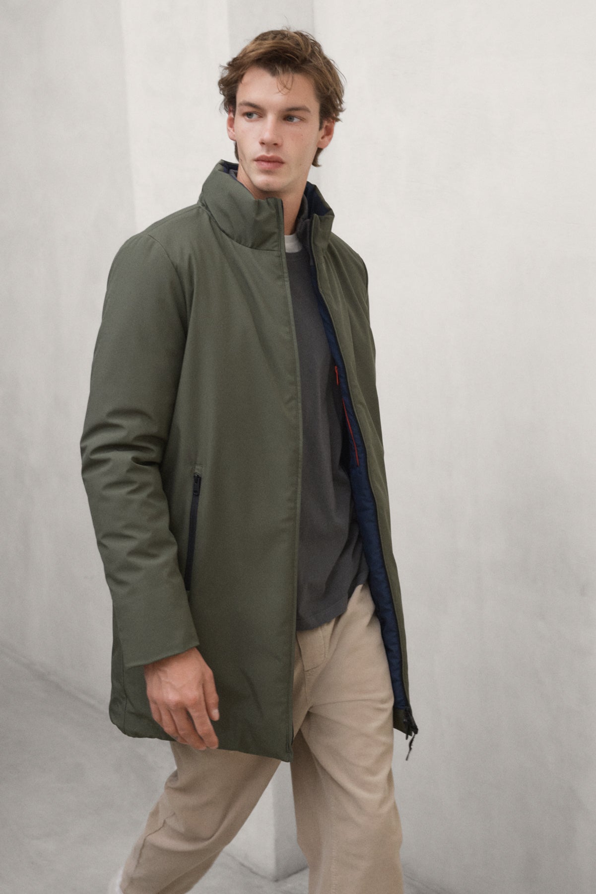 KHAKI GRAYS LONG JACKET