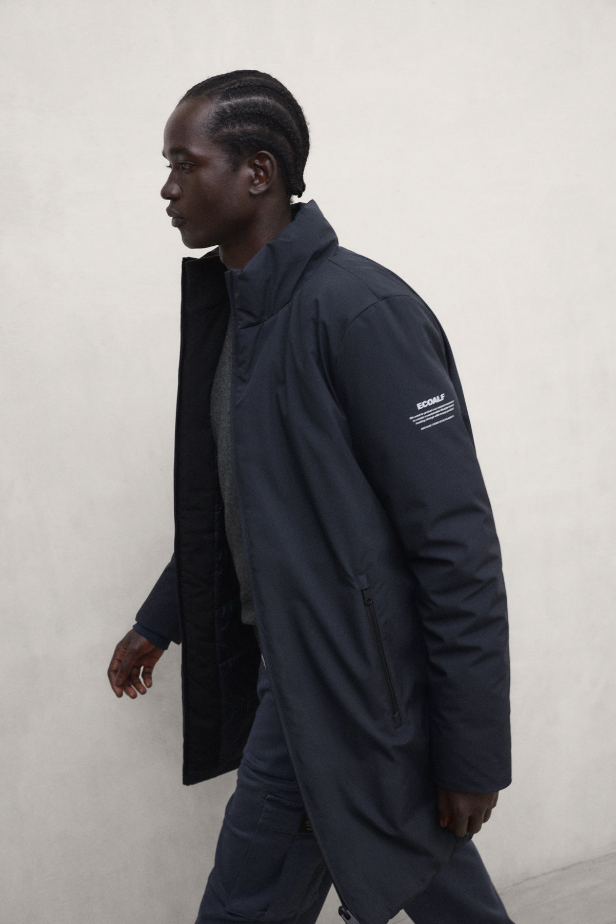 CHAQUETA LARGA GRAYS GRIS OSCURO