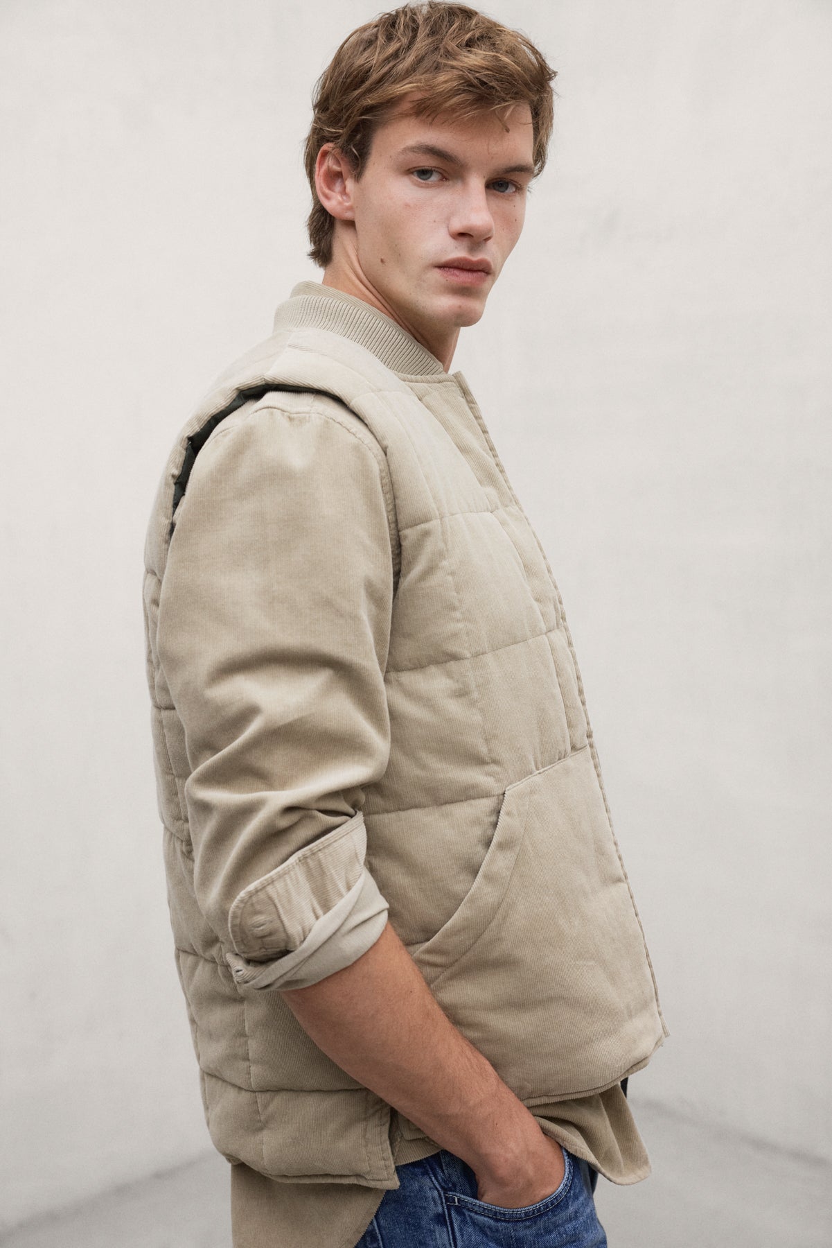 CHALECO REVERSIBLE RIUS BEIGE