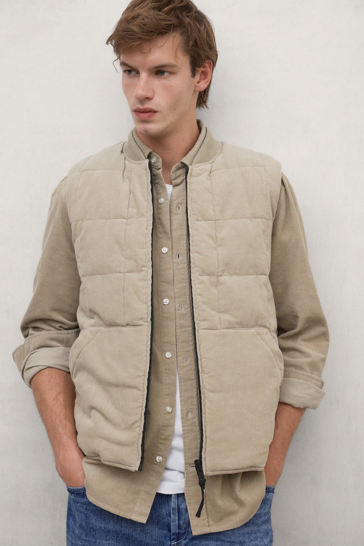 CHALECO REVERSIBLE RIUS BEIGE