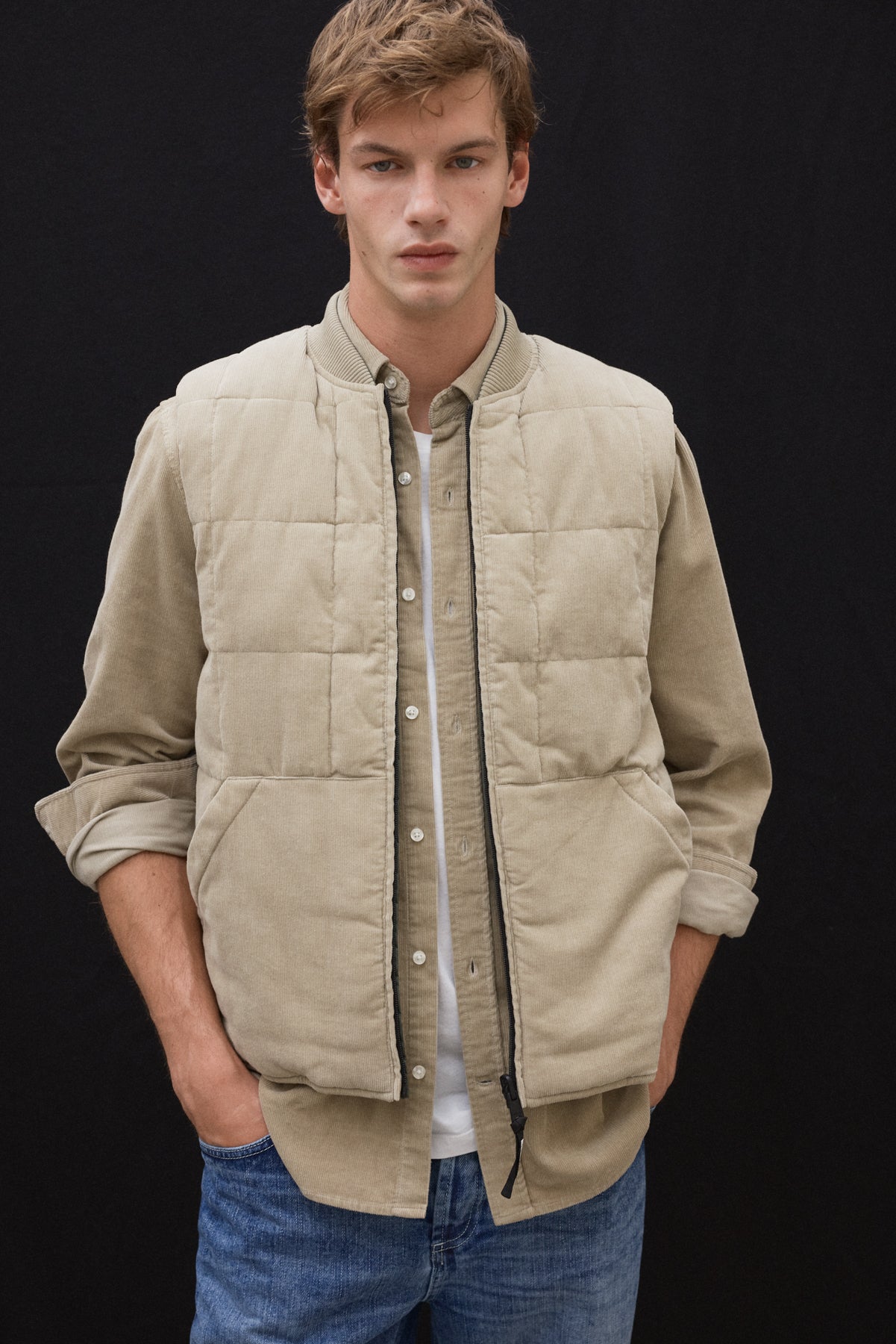 CHALECO REVERSIBLE RIUS BEIGE