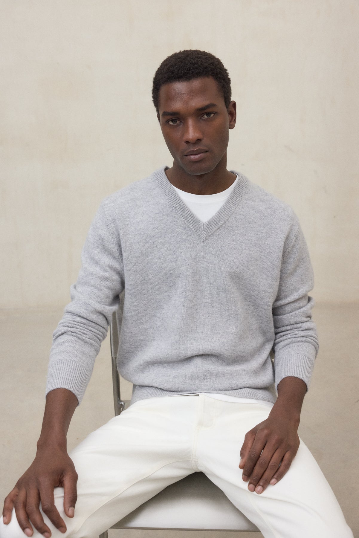 LIGHT GREY ALESIO SWEATER