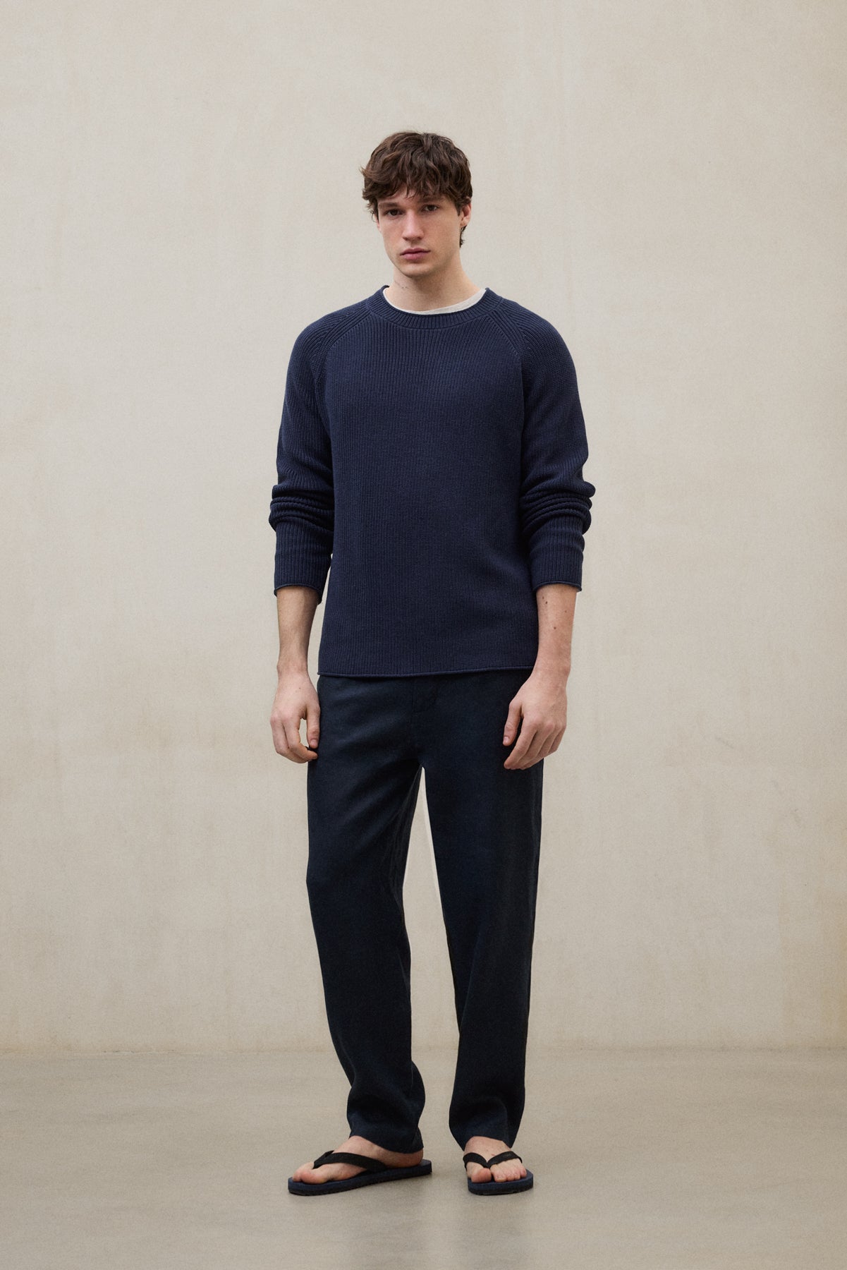 NAVY BLUE ETHIWIN LINEN TROUSERS