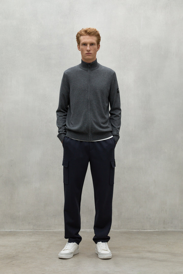 GIACCA IN MAGLIA MANDARINA GRIGIA