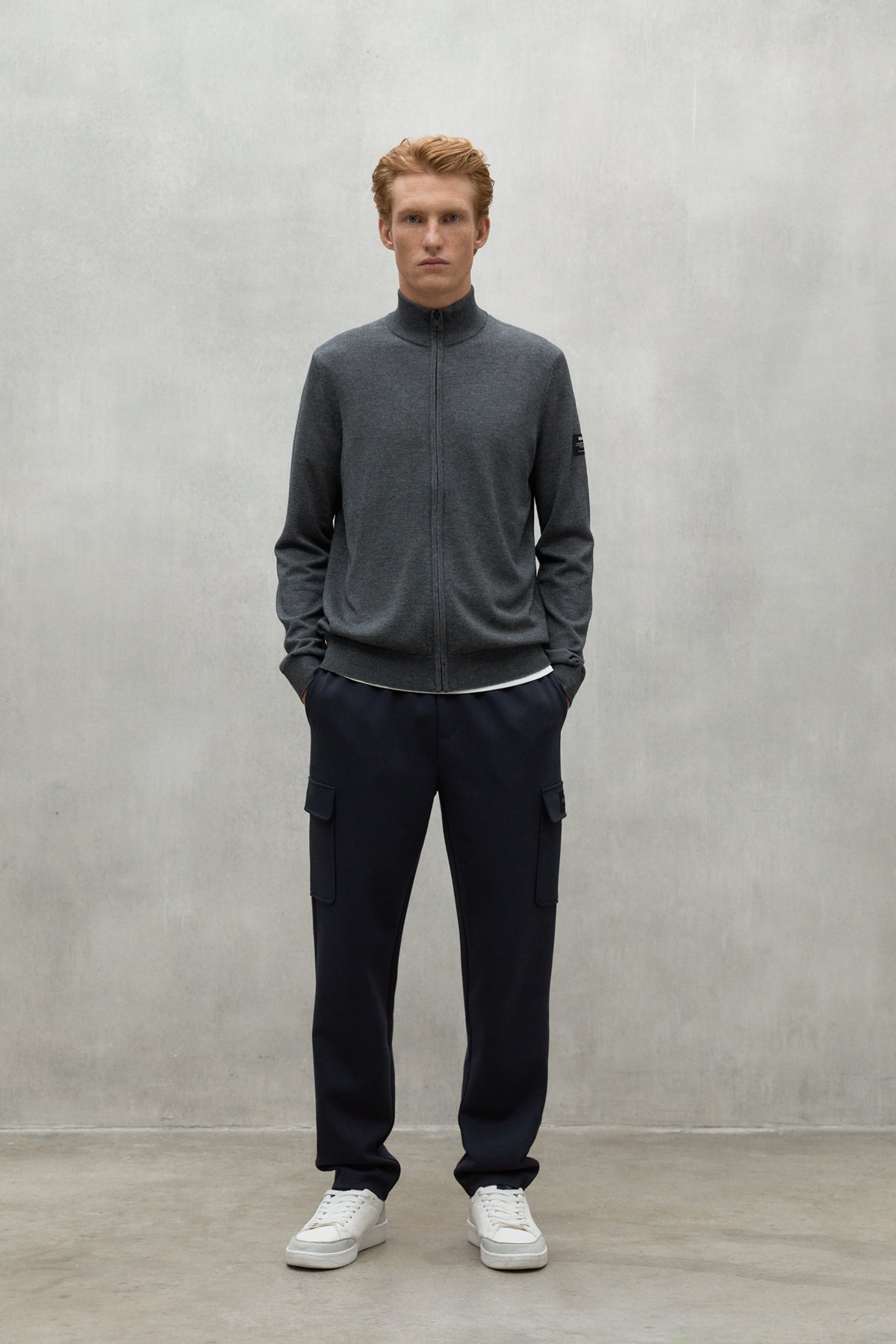 GIACCA IN MAGLIA MANDARINA GRIGIA