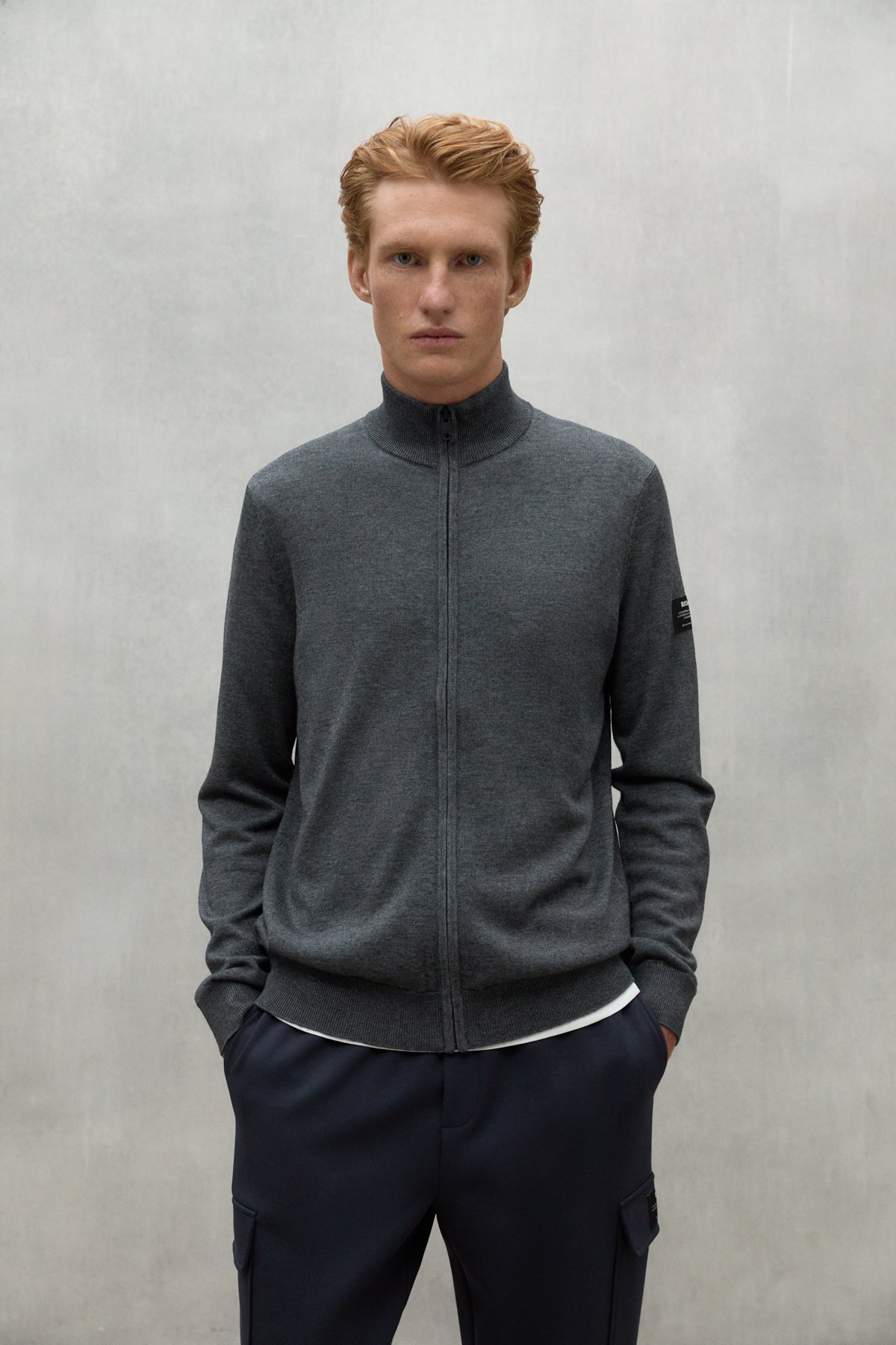 GIACCA IN MAGLIA MANDARINA GRIGIA