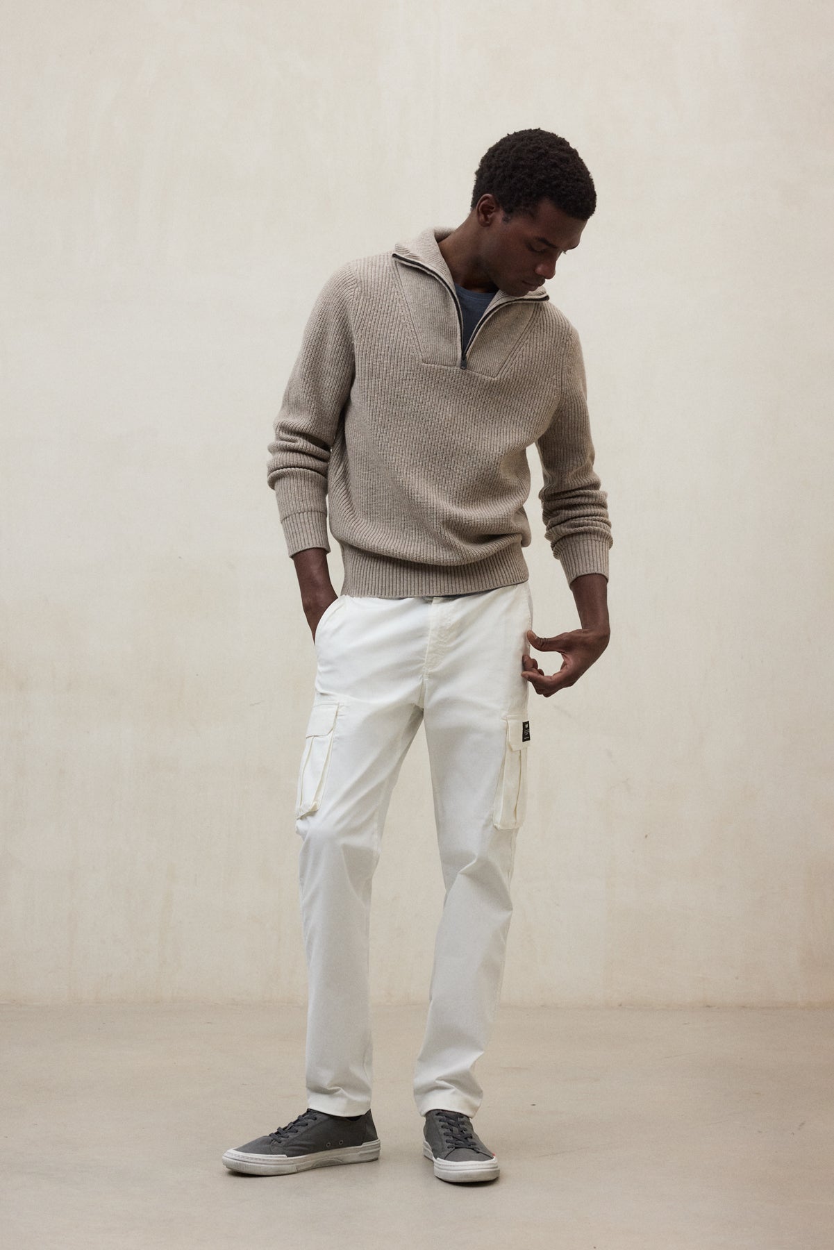 Maglione Beige Outfit Maglione Bianco MAGLIONE MEYE BEIGE DA UOMO