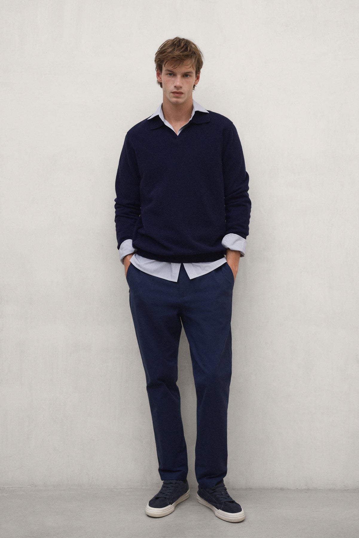 NAVY BLUE MOPANE WOOL SWEATER