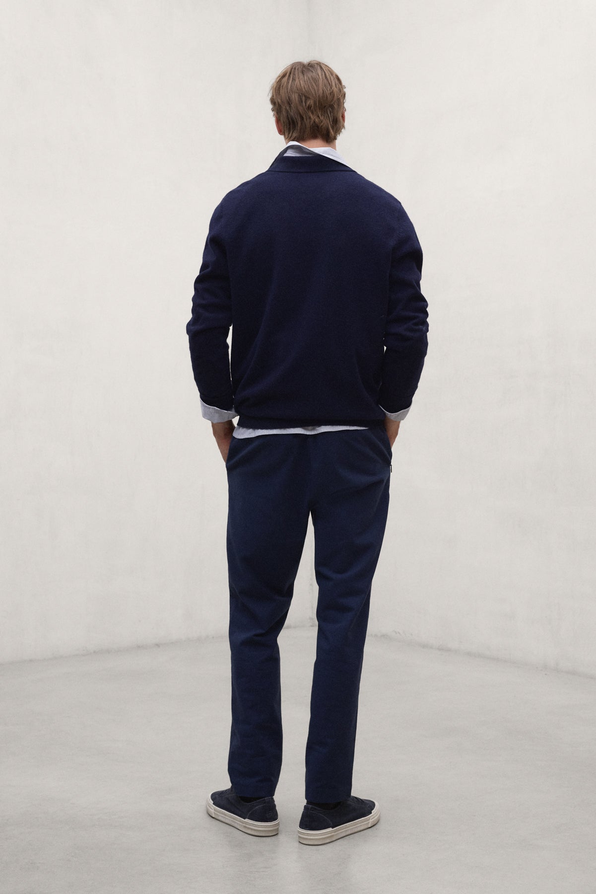 NAVY BLUE MOPANE WOOL SWEATER