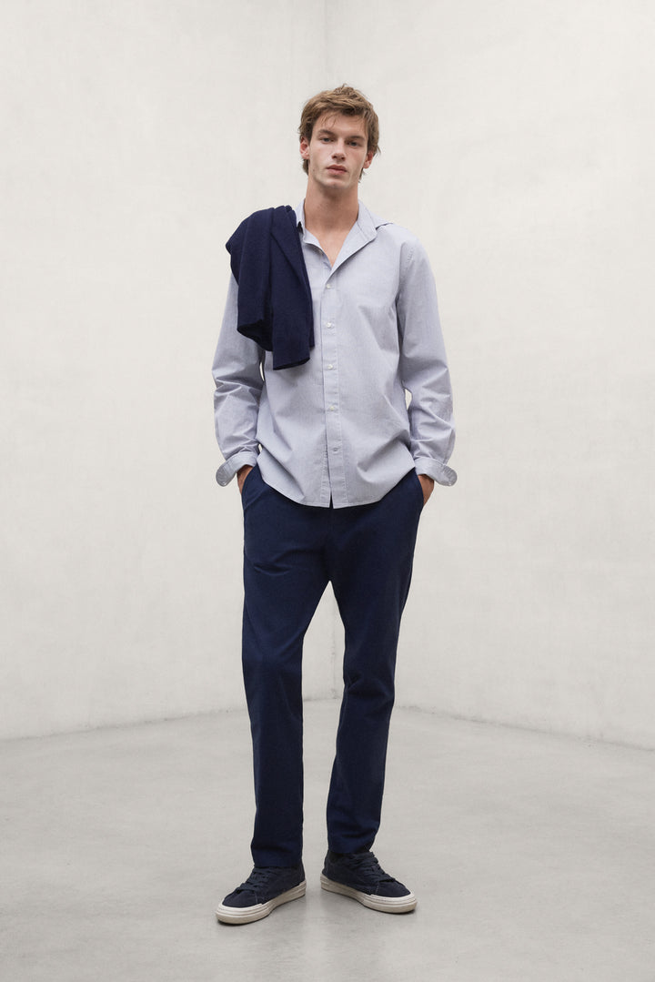PANTALÓN DE ALGODÓN BAFI AZUL MARINO