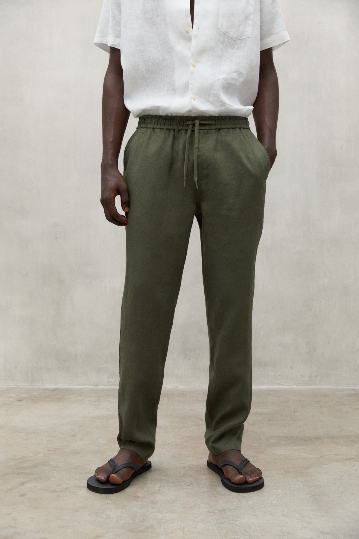 GREEN ETHICA LINEN TROUSERS