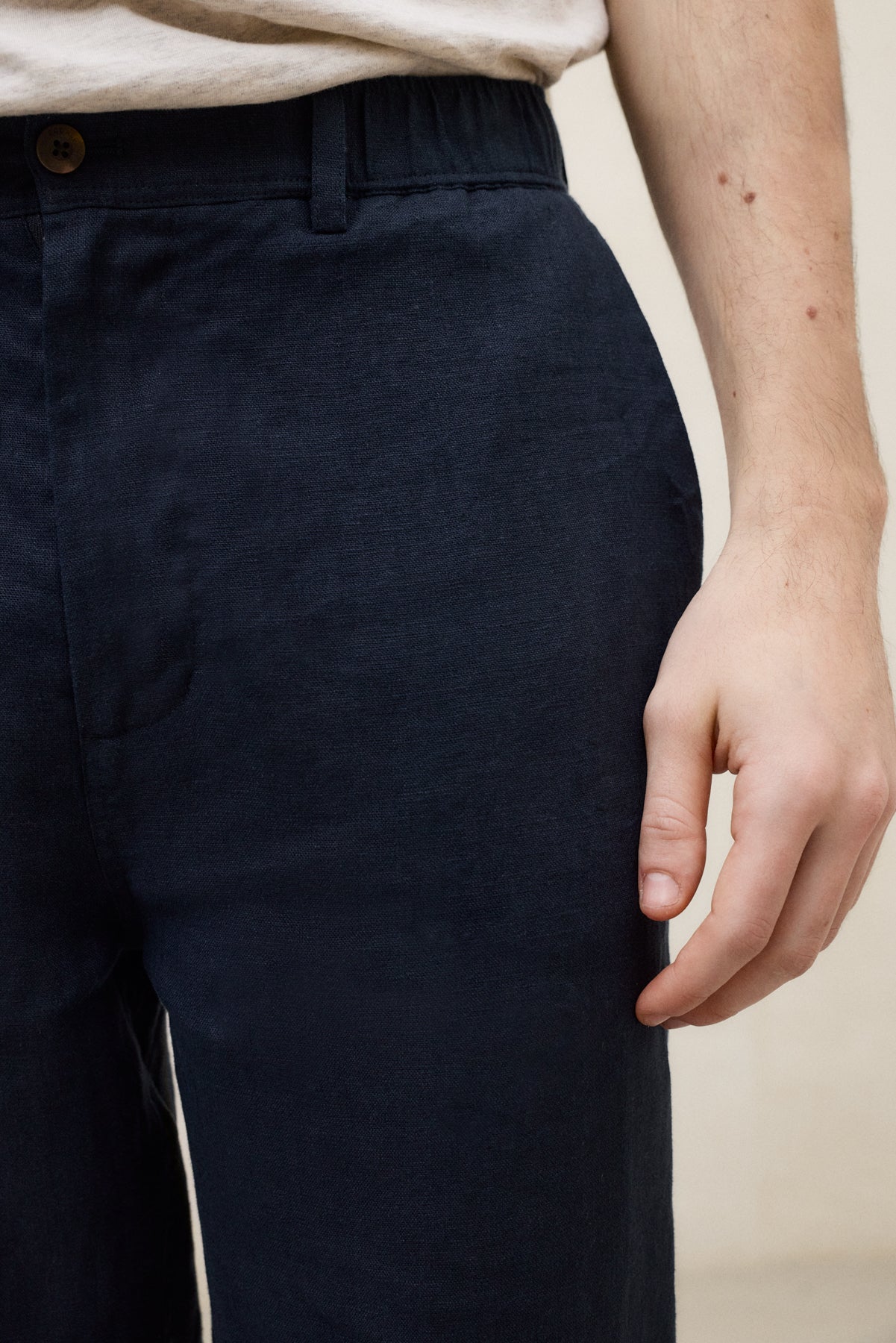 NAVY BLUE ETHIWIN LINEN TROUSERS