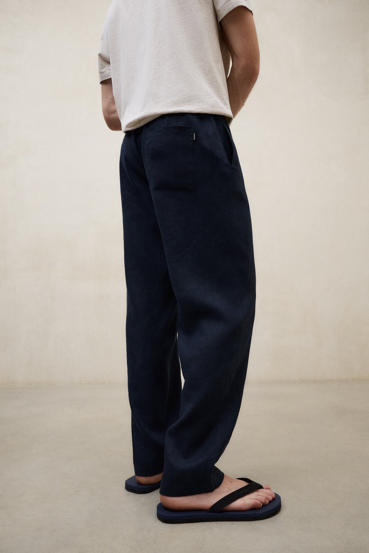 NAVY BLUE ETHIWIN LINEN TROUSERS