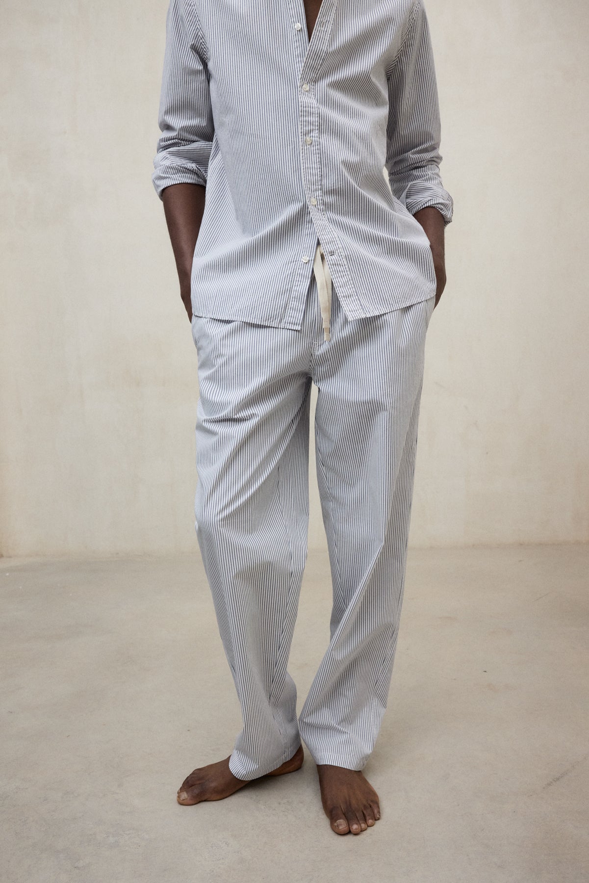 WHITE AND NAVY BLUE FREDI PYJAMAS