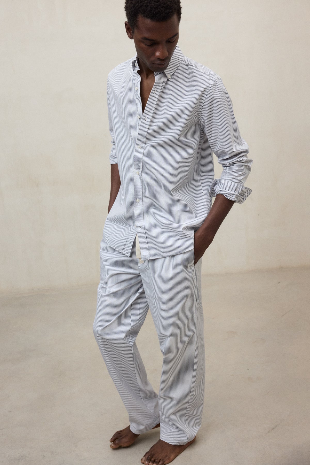 WHITE AND NAVY BLUE FREDI PYJAMAS