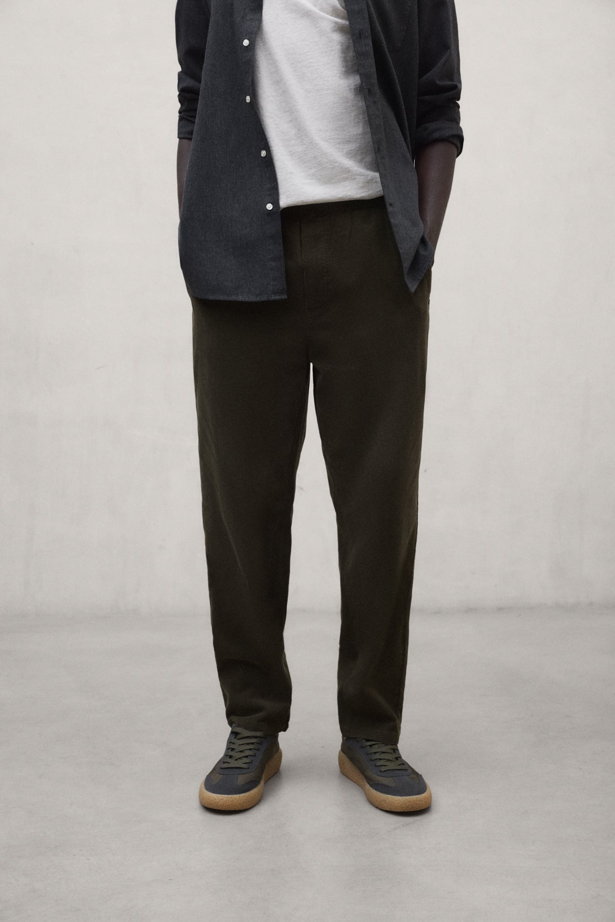 PANTALONI DI VELLUTO GINA KAKI
