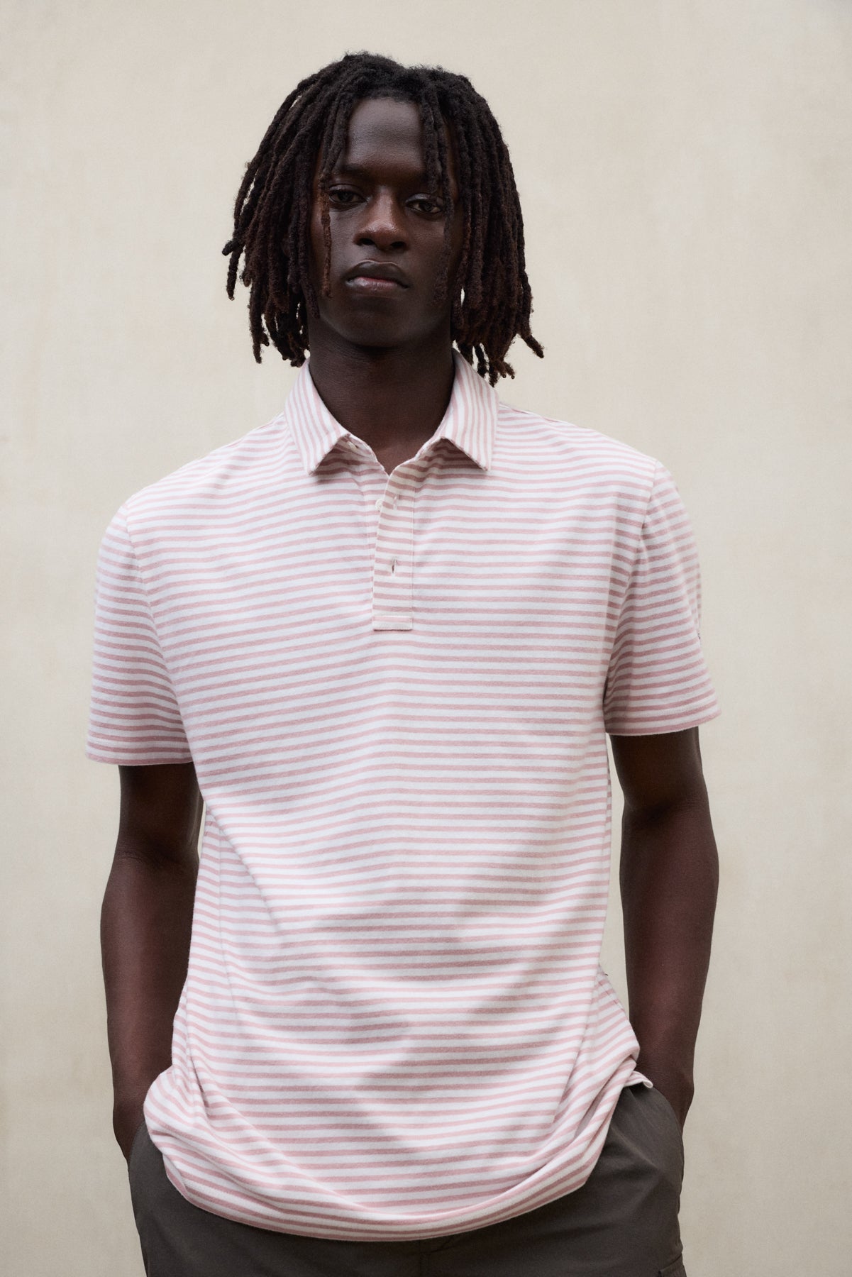 POLOSHIRT LOGAN ROSA GESTREIFT