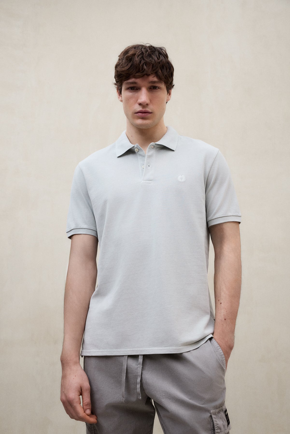 POLO PIQUÉ TEDAN GRIGIO CHIARO