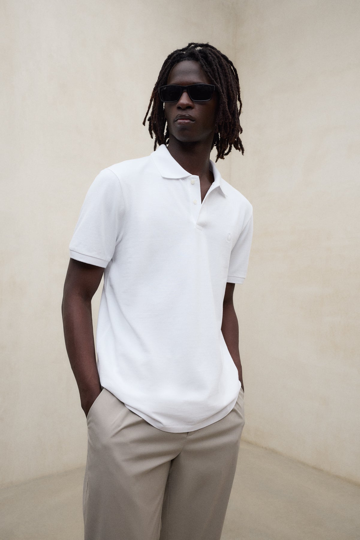 PIQUÉ-POLOSHIRT TEDAN WEISS