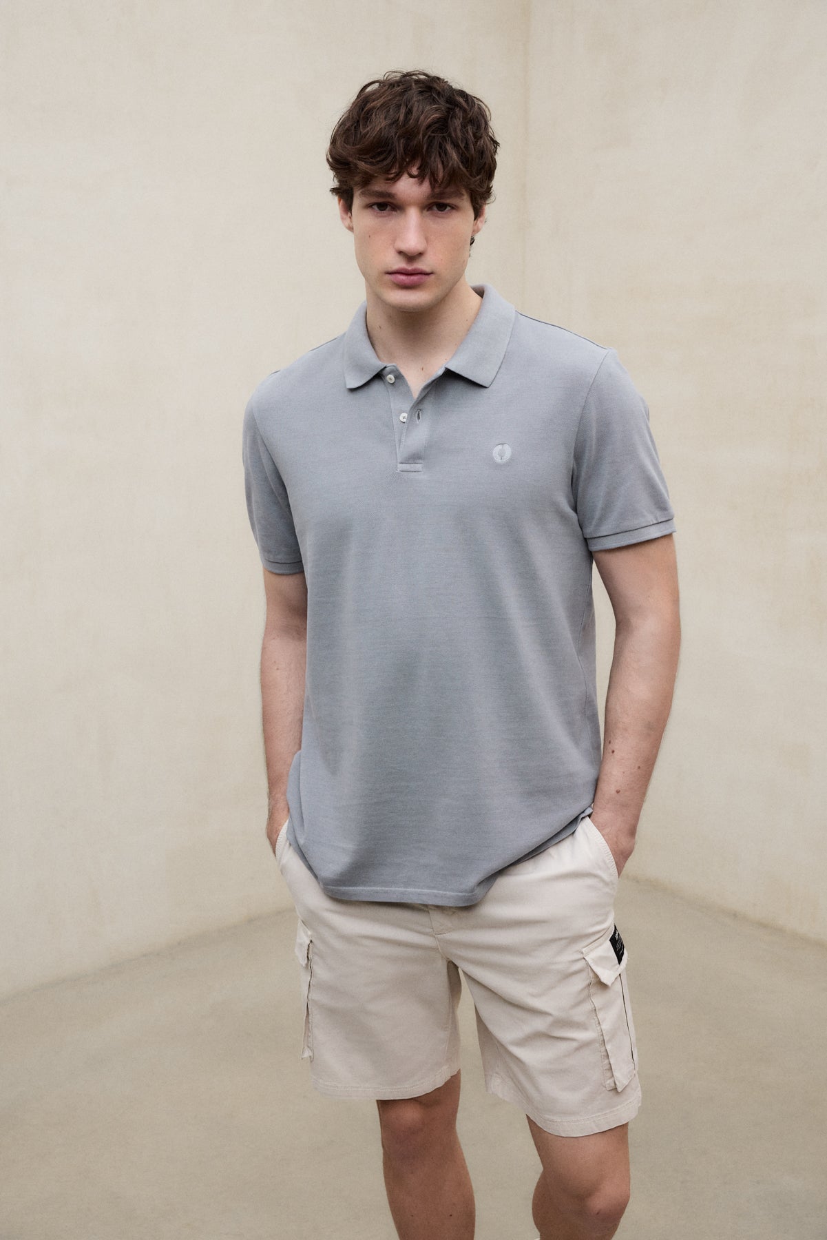 PIQUÉ-POLOSHIRT TEDAN GRAU