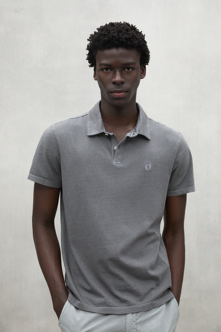 POLO JERSEY THEO GRIS FONCÉ