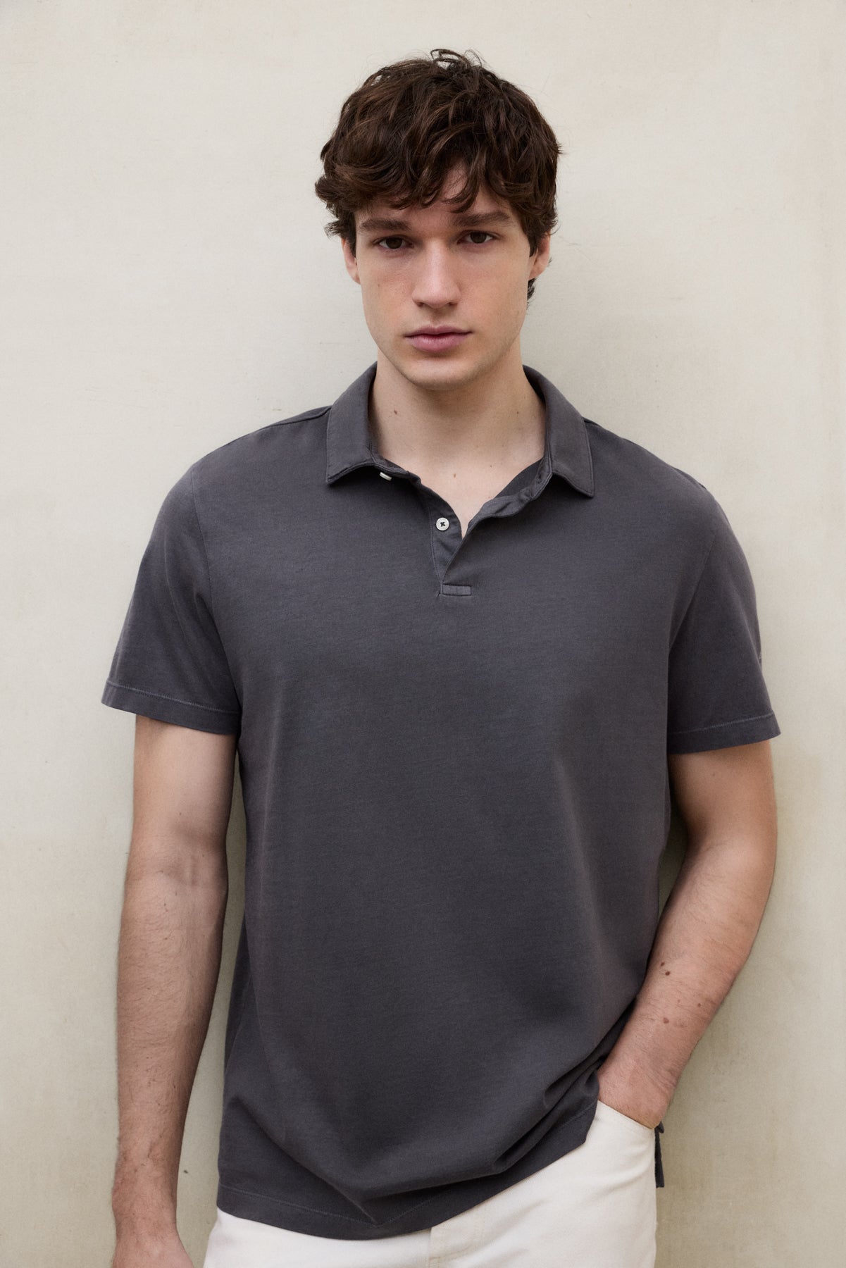 POLOSHIRT THEO DUNKELGRAU