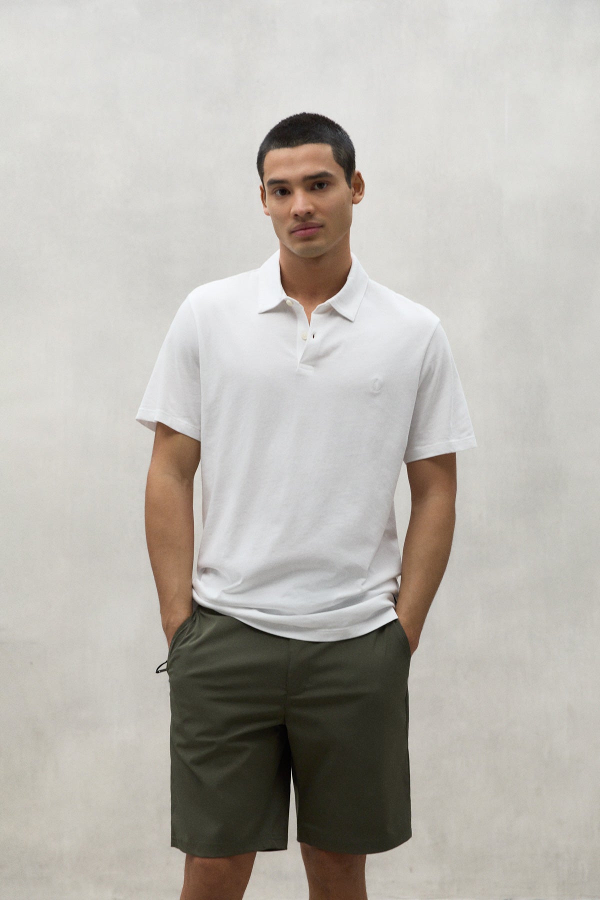 WHITE THEO JERSEY POLO SHIRT