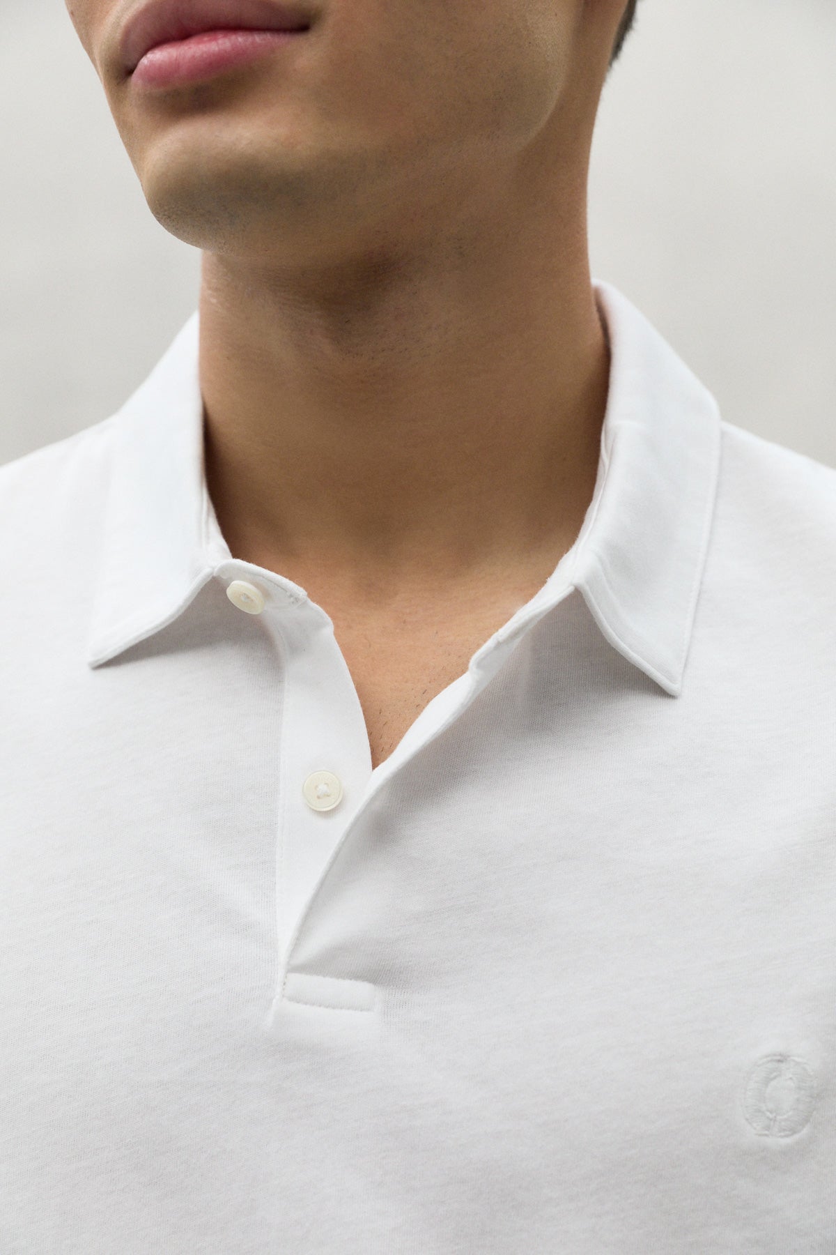 WHITE THEO JERSEY POLO SHIRT