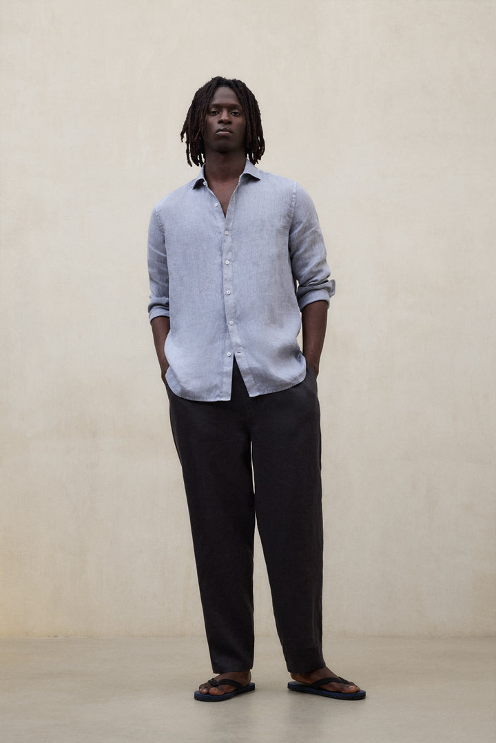 CAMISA ALFREDO DE LINO AZUL