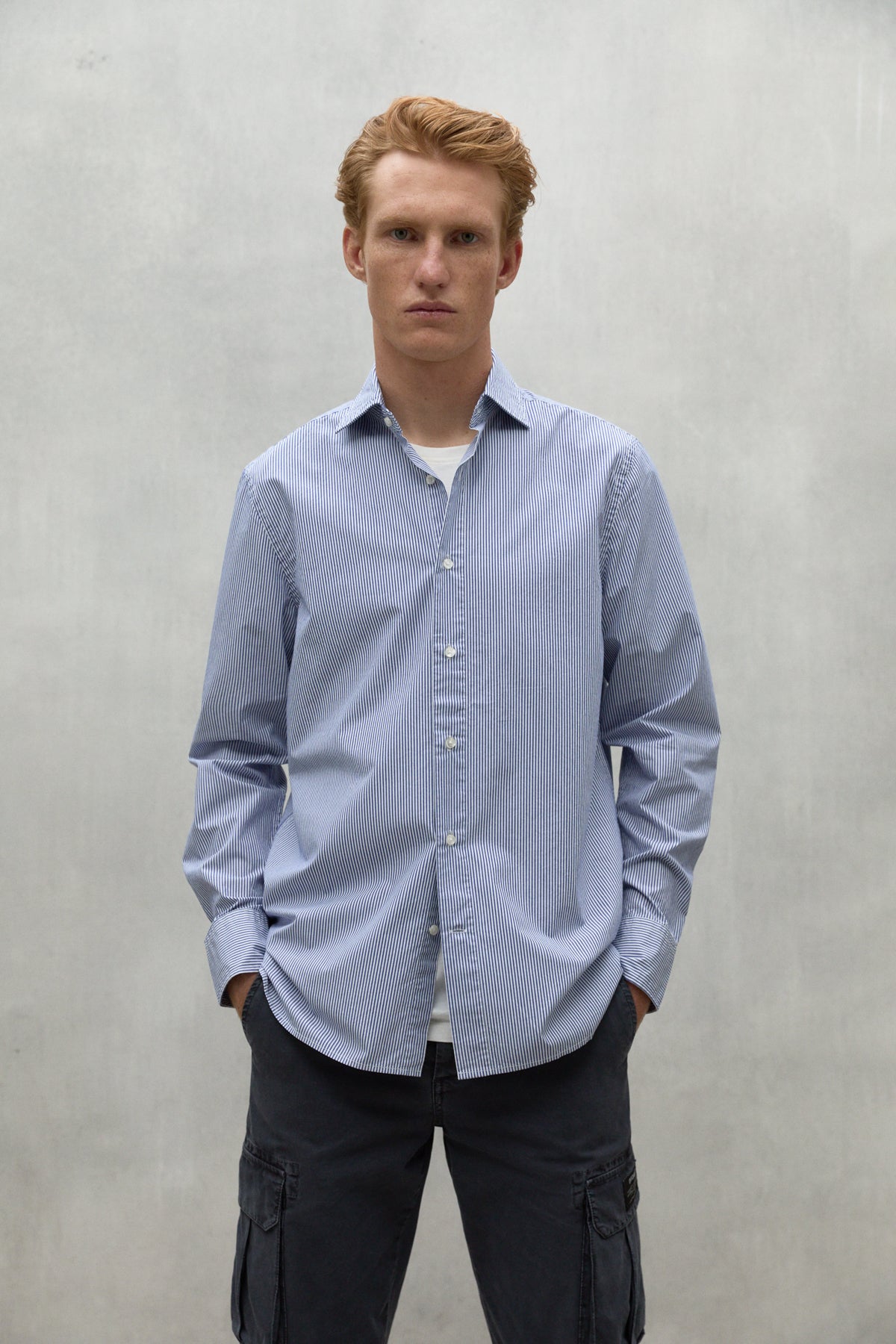 CHEMISE ALFREDO BLEU MARINE ET BLANCHE