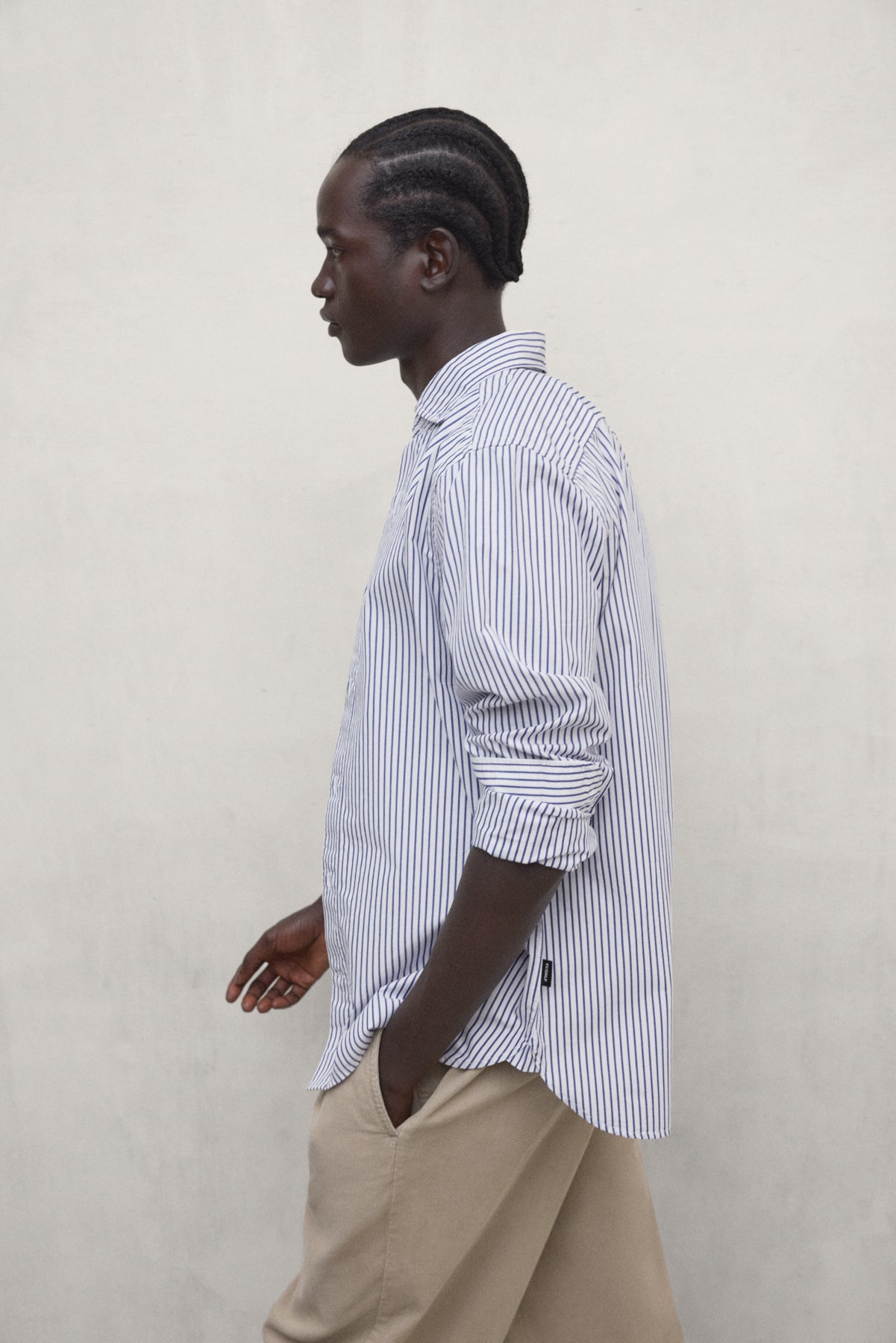 CAMISA DE RAYAS ALFREDO AZUL Y BLANCO