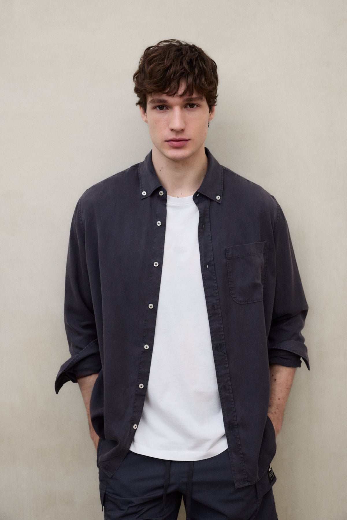 CHEMISE ANTEJO EN TENCEL BLEU MARINE